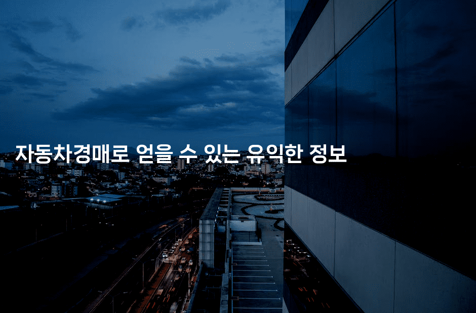 자동차경매로 얻을 수 있는 유익한 정보2-경매따