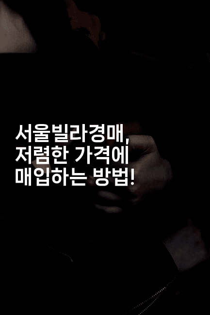 서울빌라경매, 저렴한 가격에 매입하는 방법! 2-경매따