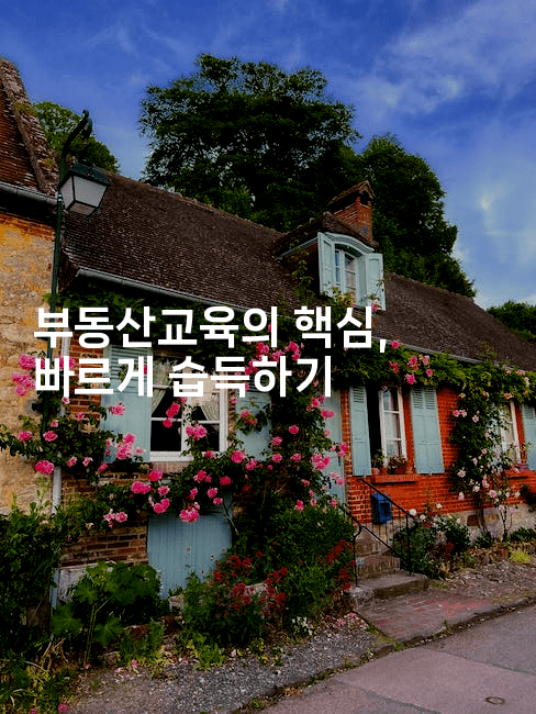 부동산교육의 핵심, 빠르게 습득하기