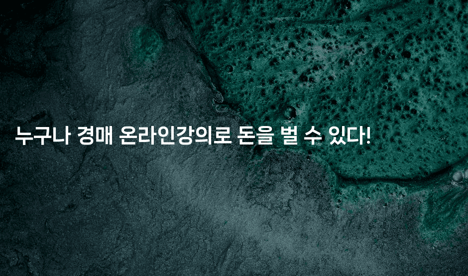 누구나 경매 온라인강의로 돈을 벌 수 있다!2-경매따