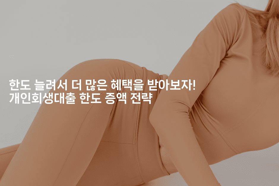 한도 늘려서 더 많은 혜택을 받아보자! 개인회생대출 한도 증액 전략-경매따