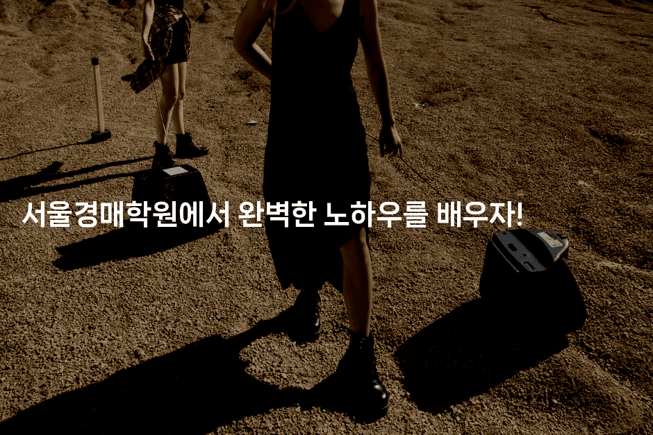 서울경매학원에서 완벽한 노하우를 배우자!